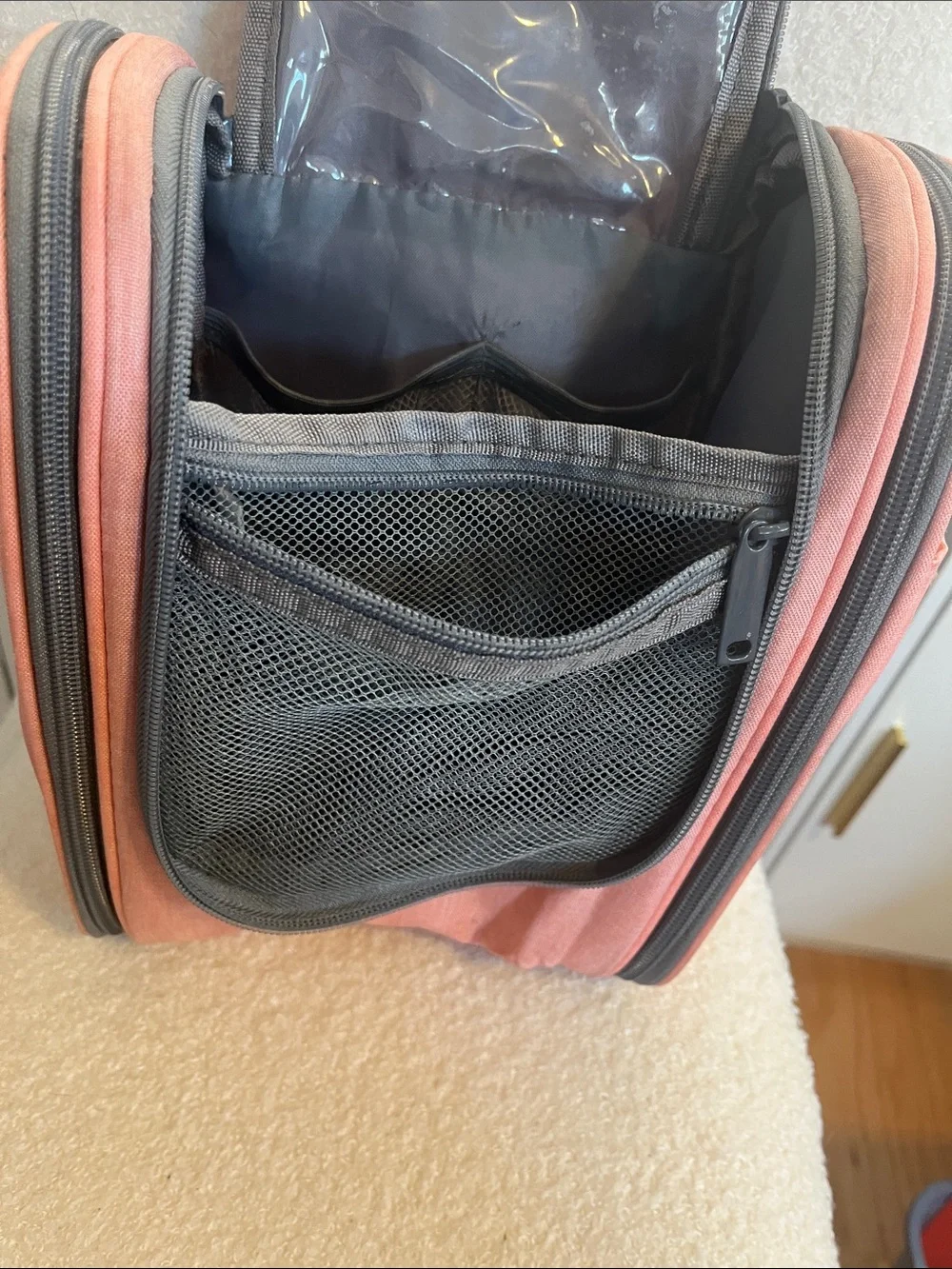 Hanging Travel Organizer Toiletry Bag - Coral Pink